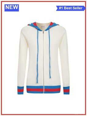 Retro Knit Hooded Cardigan Full Zip Cotton Sweater